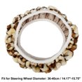 thumbnail image 2 of Unique Bargains 14"-15" Elastic Leopard Pattern Faux Fur Winter Warm Car Steering Wheel Cover Universal Beige, 2 of 5