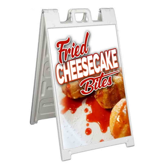 Fried Cheesecake Bites (24" X 36") Standard A-Frame Signicade, Includes Decal Applied To Stand
