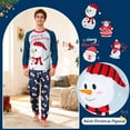thumbnail image 3 of ELUTONG Adult Christmas Pajamas, One set of men's or Women's Long Sleeve Santa Claus and Christmas Snowman Sleepwear Navy Blue S-2XL, 3 of 7