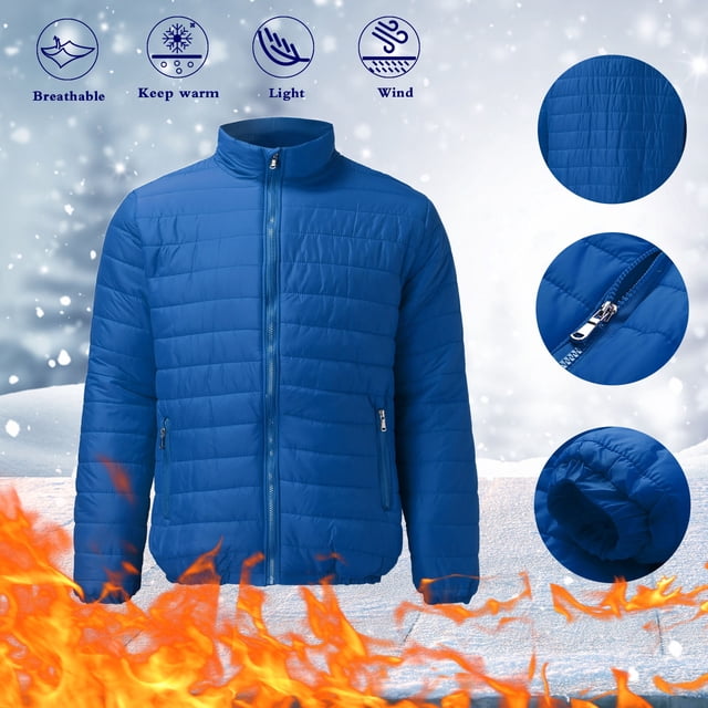Men's Winter Coat with Zip Closure and Multiple Pockets for Autumn Leisure Top Wear