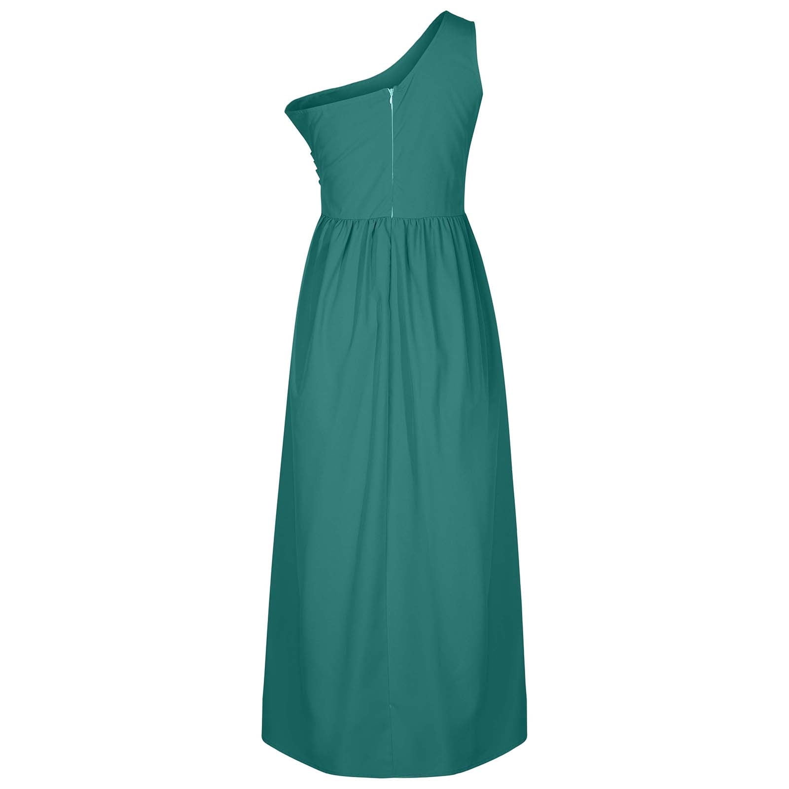 CIDER Women's One Shoulder Midi Dress - Elegant Casual Party Dress - View #10