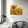 Shiartex Sunflower Cheer Canvas Wall Art, Yellow Orange Flower Wall