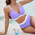 thumbnail image 6 of Busydd Swim Suits for Women Color Block Bikini Sets for Women High Waisted 2 Piece Swimsuit for Women V Neck Push Up Bathing Suits, 6 of 8