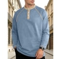 thumbnail image 2 of Timegard Long Sleeve Shirts for Men Collared Button V Neck Drop Shoulder Golf Shirts Fall Casual Loose Fitting Muscle Tee(Light Blue,XXL), 2 of 5