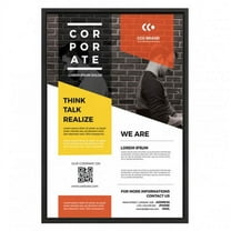 Slide In 24x36 Inch Poster Frame, 0.93 Inch Black Color Aluminum Profile, Mitered Corners, Single Sided