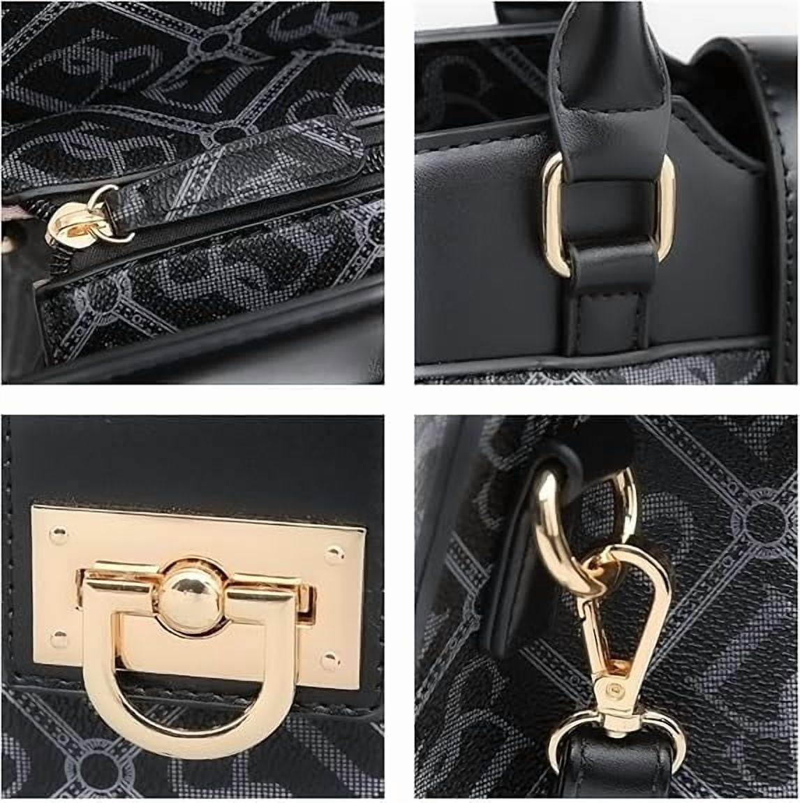 Dasein Handbags for Women Purses Monogram Satchel Purse Large Tote Ladies Handbag Shoulder Bags Top Handle Work Bag 2pcs Set