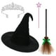 thumbnail image 1 of Sombrero de Bruja Negro de Halloween con Encaje Plegado | Sombrero de Mago Oscuro | Estilo Espeluznante | Ajuste Cómodo | Unisex | 1 Unidad para Fiestas, 1 of 7
