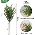 thumbnail image 6 of Guvpev 16 Pcs Christmas Norfolk Pine Branches, 18 Inch Real Touch Artificial Norfolk Pine Branch Faux Cedar Pine Stem Fake Greenery Picks for Vase DIY Garland Wreath Home Decoration, 6 of 9