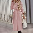 thumbnail image 2 of Uhndy Winter Jackets Coats for Women, Women Straight Loose Long Thick Windbreaker Solid Color Long Woolen Jacket Coat Christmas Gifts for Women, 2 of 6
