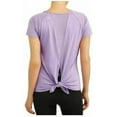thumbnail image 2 of Daisy Fuentes Women's Active Power Mesh Tie Tee Purple Rose Size XL, 2 of 3