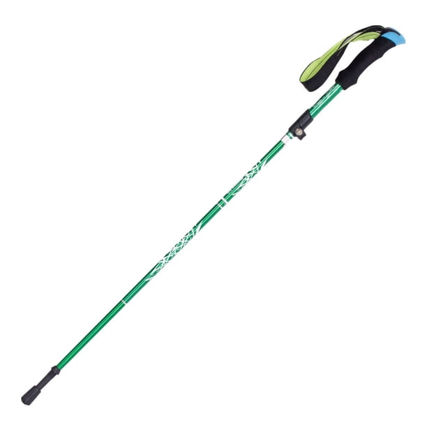Toystoory Bastón plegable para caminar al aire libre, senderismo, senderismo, bastón telescópico, bastón antideslizante de 5 secciones, fácil de poner Escalada Verde Toystoory OD001131-06