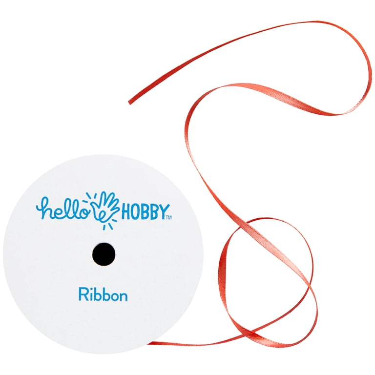 Hello Hobby Coral Double Face Satin Ribbon, 1/8 inch x 8 yards