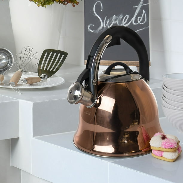 Mr. Coffee Coffield 2.5 Quart Stainless Steel Flare Whistling Tea