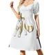 thumbnail image 3 of Vestido de manga corta con estampado de leopardo y rosas, vestido de verano 2025 para mujer, elegante vestido de novia para invitadas, bonito, 3 of 7