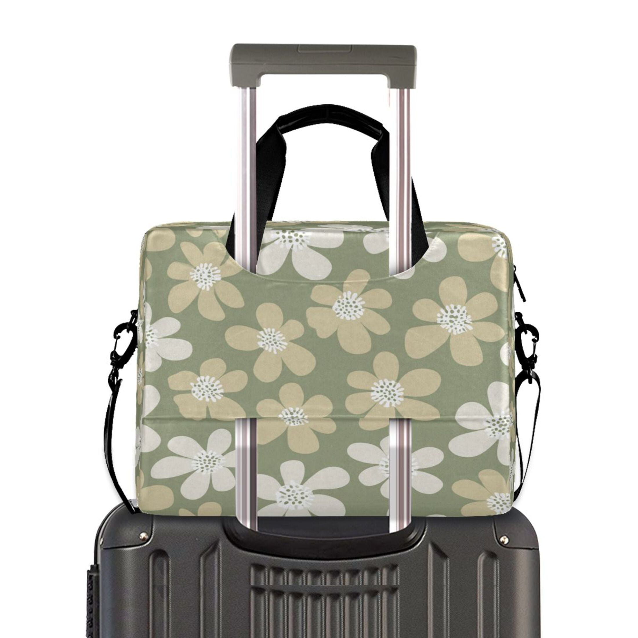 Laptop Bag Laptop Briefcase 15.7 x 3 x 11.8 Inches Laptop Bag Briefcases Laptop Storage Travel Laptop Bag Work Laptop Bag Gray Flower Seamless