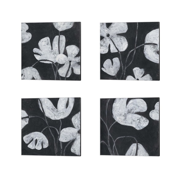 Great Art Now Monochrome Meadow by June Erica Vess 4 Piece Canvas Art Set Each 14W x 14H