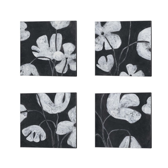 Great Art Now Monochrome Meadow by June Erica Vess 4 Piece Canvas Art Set Each 14W x 14H