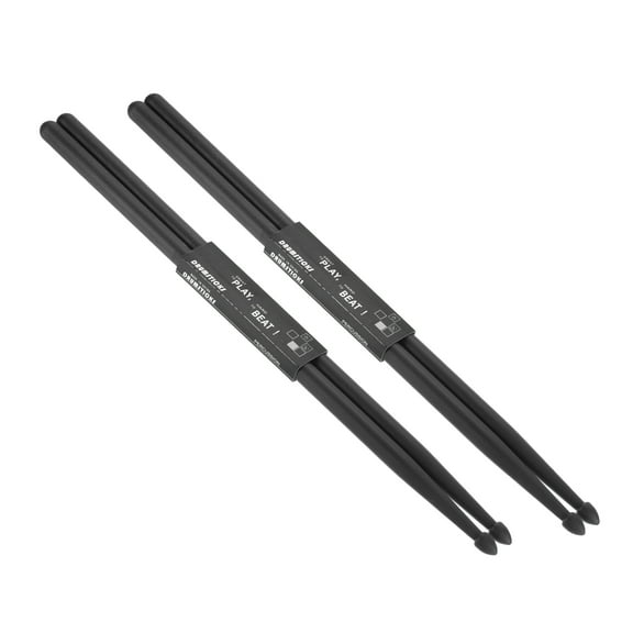 2 Pairs Nylon Drumstick 7A Plastic Anti Slip Handle Drum Stick for Adults Electronic Drums Musical Black, 16"