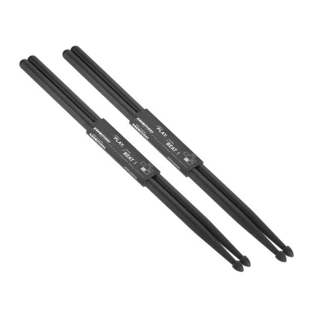 2 pares de baquetas de nylon 7A con mango de plástico antideslizante para adultos, batería electrónica, color negro, 16"