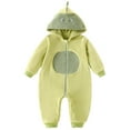 thumbnail image 3 of Onesie Kids Baby Green Onesies Long Sleeve Zipper Bear Ear Hooded Romper Snowsuit Baby Girl Winter Clothes 6-12 Months, 3 of 4