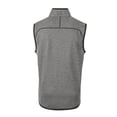 thumbnail image 3 of Men's Cutter & Buck Heather Gray Fresno Grizzlies Mainsail Sweater-Knit Full-Zip Vest, 3 of 3