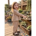 thumbnail image 3 of Loicainy Baby Toddler Girl Fall Outfits 6 12 18 24 Months 2T 3T 4T Long Sleeve Doll Collar Plaid Tops and Pants Clothes Set, 3 of 9