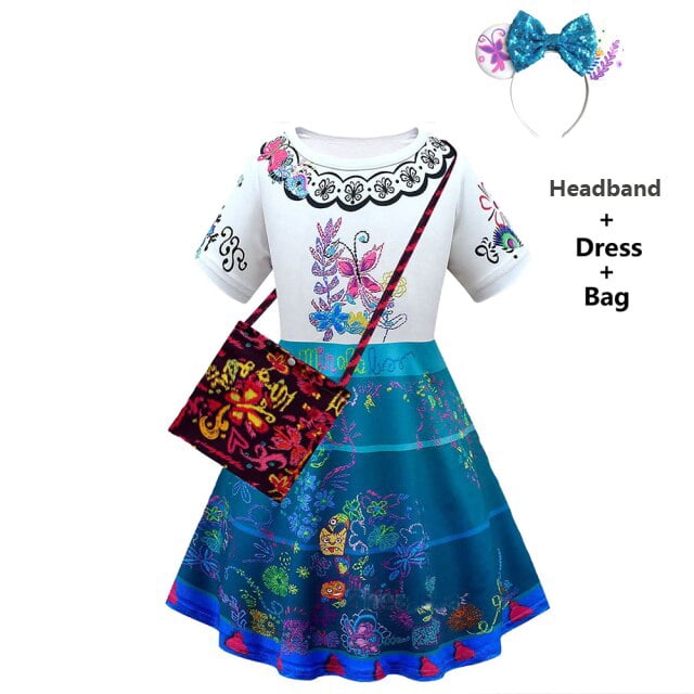 Nuevos niños Mirabel vestido niño carnaval fiesta películas Cos disfraz verano niñas bebé ropa informal juego de rol ropa 3T(100) Gao Jinjia LED