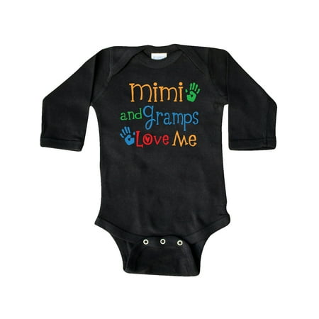 

Inktastic Mimi and Gramps Love Me Gift Baby Boy or Baby Girl Long Sleeve Bodysuit