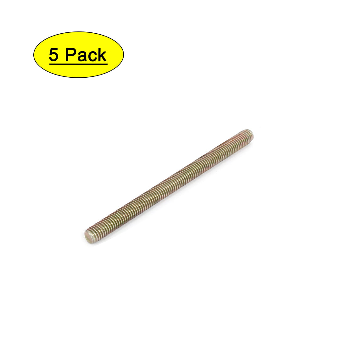 1.25mm Pitch M8 x 90mm Male Threaded All Thread Rod Bar Stud Bronze Tone 10Pcs