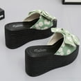 thumbnail image 4 of AXXD Women Sandals Comfortable Summer Green Comfort Fish Mouth Flower Bow Knot Sandals Thick Sole Mothers Day, 4 of 9