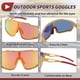 thumbnail image 5 of Gafas de montar para motocicleta Unique Bargains 1 Set Anti-reflejo Tri-Acetato de Celulosa PC UV400 Gafas de sol para ciclismo Lente roja Marco amarillo con manchas rojas, 5 of 6