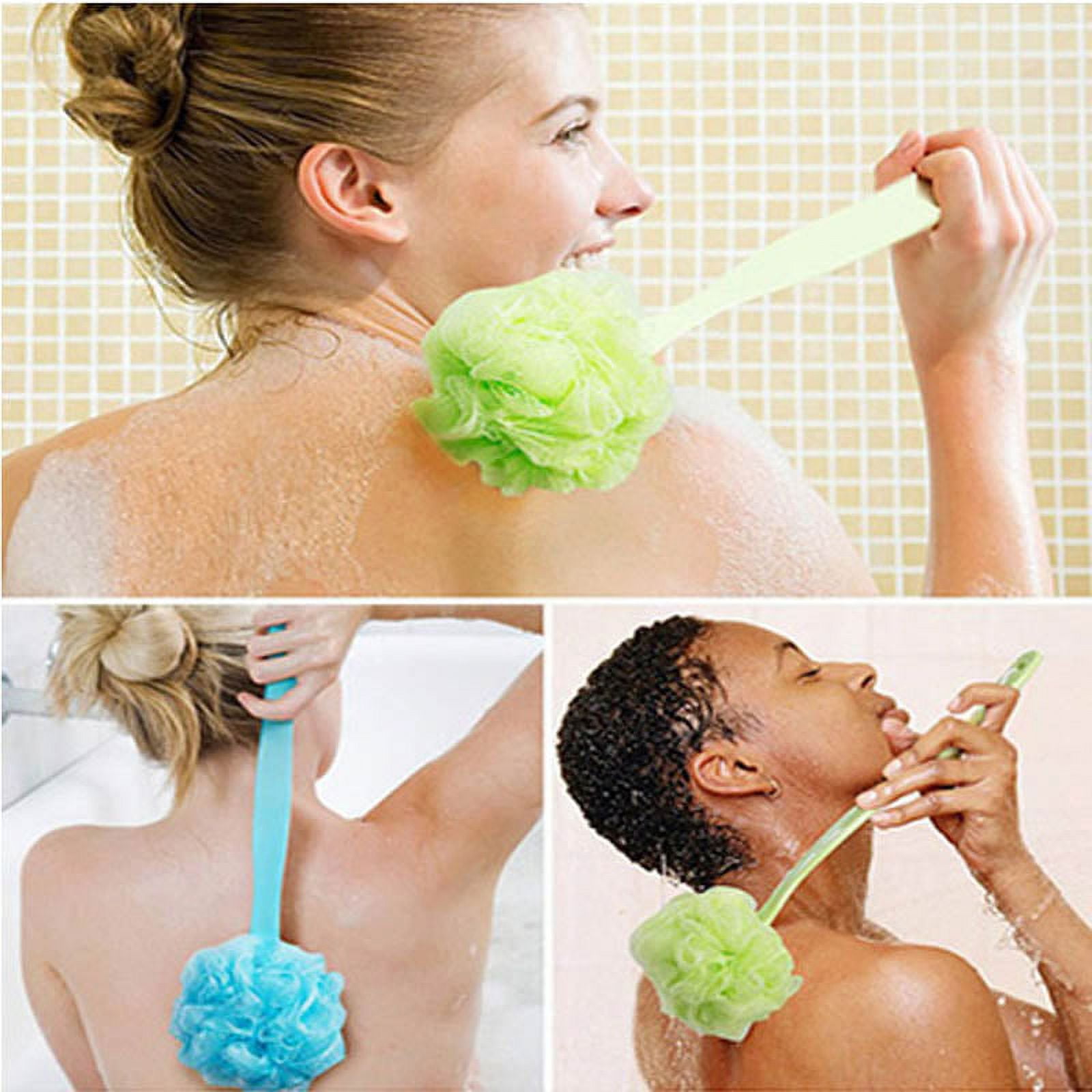 PPHAO - Back Loofah on a Stick for Men - Bath Brush Long Handle for Shower  Elderly - Loofah Sponge for Women - Plastic Loofah - Bath Body Brush - Pink  Loofah - 2Pack
