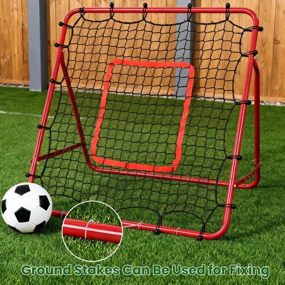 Adjustable Baseball Rebounder Net 3.28Ftx3.28Ft, Bounce Back Trainer for Soccer, Volleyball, Softball & Lacrosse, Portable Folding Rebounder for Passing Practice, Soccer Rebound Net