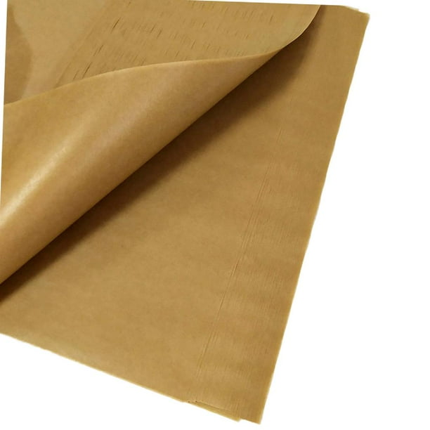 50/100 hojas de papel pergamino para hornear, precortadas, antiadherentes, para hornear, cocinar, asar, freír al aire y cocinar al vapor. Sin blanquear. 50 pcs