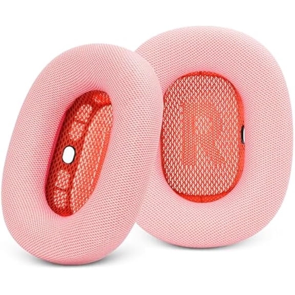 YJJSKEJI Upgraded Ear Cushions Replacement Earpads for Apple AirPods Max Headphones, Protein Leather Ear Pads Cover with Memory Foam and Magnet for AirPods Max (Pink)