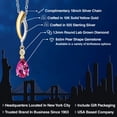 thumbnail image 2 of 925 Silver and 10K Yellow Gold Pure Pink Mystic Topaz and White Lab Grown Diamond Pendant Necklace for Women | 1.01 Cttw | Gemstone November Birthstone | Pear Shape 8X5MM | With 18 inch Chain, 2 of 6