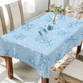 thumbnail image 5 of 60x108 Inch Tablecloth Polyester Square Tablecloth for Home Kitchen Dinner Decor Blue Branch and White Dots, 5 of 9