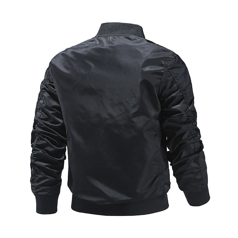 YYDGH Men's Plus Size Jackets-Windproof Bomber Jacket Full Zip Winter Warm  Padded Coats Outwear(Black,3XL)