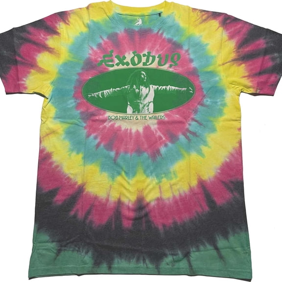 Bob Marley Unisex T-Shirt Exodus Oval (Dye-Wash) (X-Large)