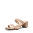 thumbnail image 1 of Sandalias de Tacón Grueso con Dos Tiras para Mujer DREAM PAIRS en Color Nude, 1 of 6