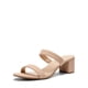 thumbnail image 1 of Tacones gruesos de dos tiras en nubuck nude para mujer DREAM PAIRS, talla 5, 1 of 6