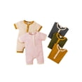 thumbnail image 3 of Qiylii Baby’s Bodysuit Short Sleeve Contrast Color O-Neck Single-breasted Romper, 3 of 8