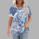 thumbnail image 4 of Pantalones Cortos para las Mujeres Sexy No Posicionamiento Impresa Camiseta, Manga Corta Cuello Redondo Top Casual, 4 of 5