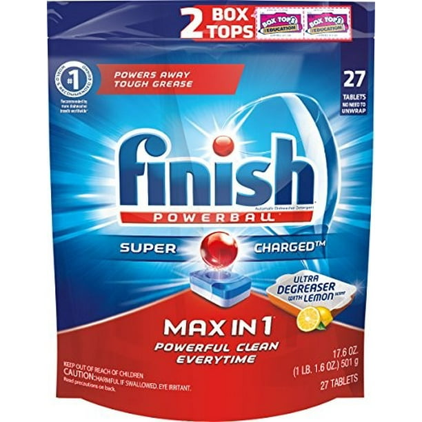 Finish Powerball Tab Max in 1 UltraDegreaser with Lemon 27 ct
