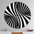 thumbnail image 2 of Designart 'Black and White Spiral ' Modern wall clock, 2 of 6