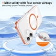thumbnail image 4 of Decase for iPhone 17 Clear Case,Shockproof Mag-Safe Phone Cover,Wireless Charging,Transparent PC Back + TPU Color Edge Slim Protective Case,Orange, 4 of 10