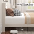 thumbnail image 6 of Queen Bed Frame with Headboard - Lofka 850lb Heavy Duty Hybrid Metal & Solid Wood Platform Bed Frame,Noise-Free,No Box Spring Needed, Easy Assembly, Beige, 6 of 9