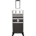 thumbnail image 3 of JC Beauty 7-in-1 Rolling Makeup Case with Acrylic Clear Top & Lid, Large Train Kit (Black Crystal), 3 of 11
