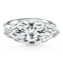Pompeii 6Ct White Gold Certified Lab Grown Marquise Diamond East West Engagement Ring