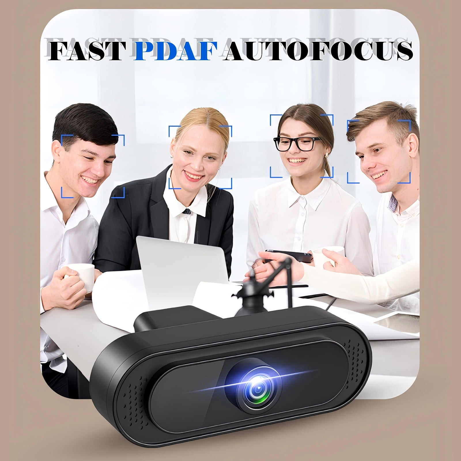 RONY 2K QHD Webcam: USB Autofocus PC Webcam with Noise-Canceling Mic, Streaming Computer Camera for PC Laptop Desktop